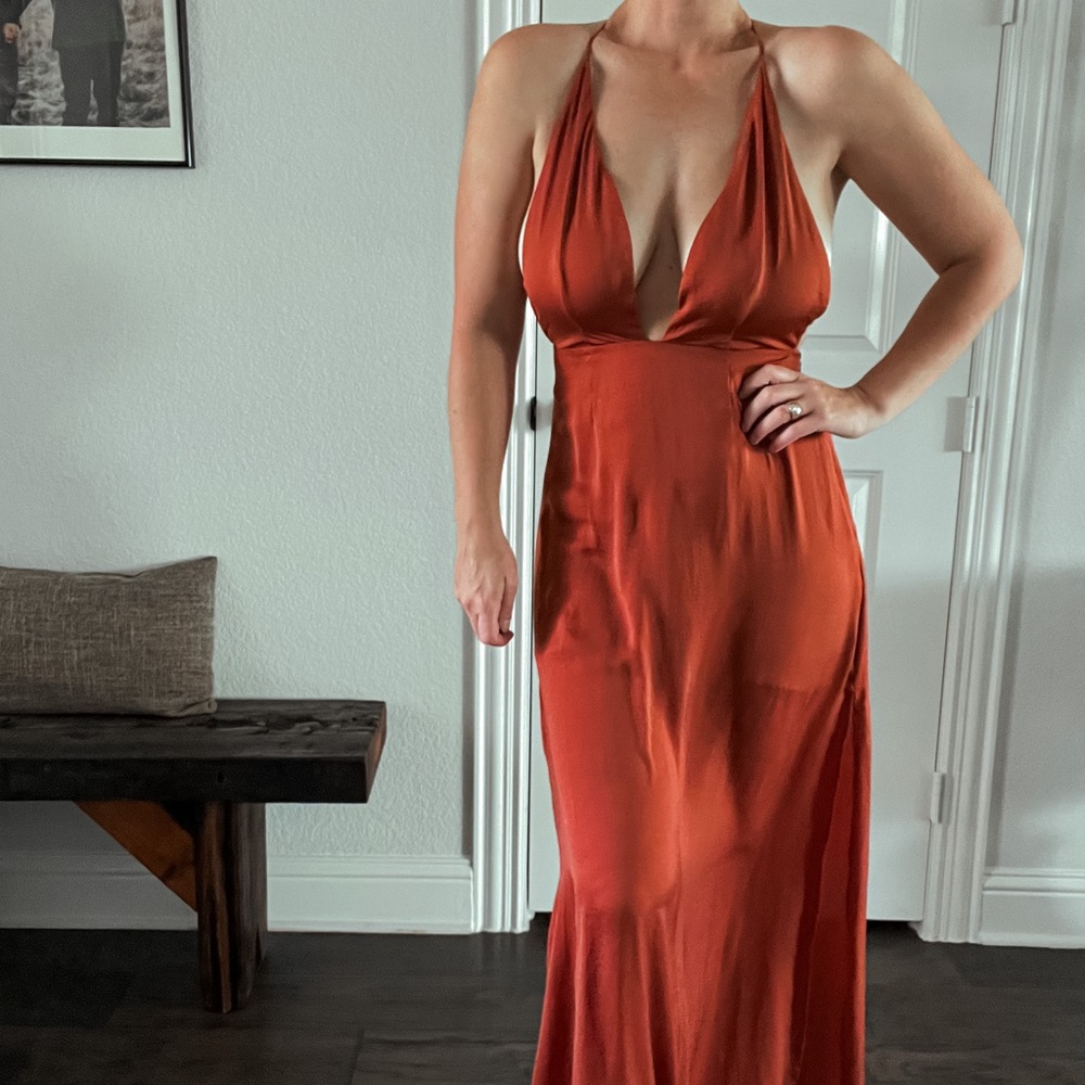 Copper slip dress